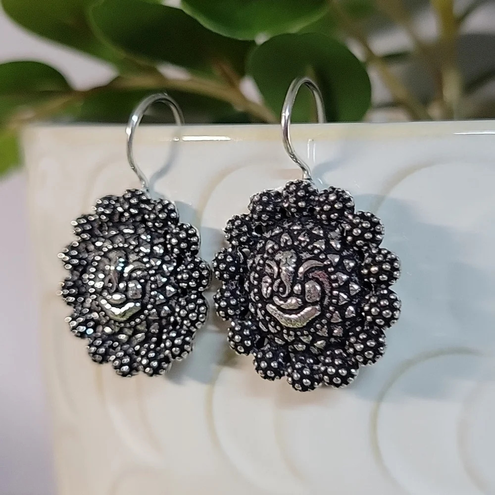 Ganesha Zen Prosperity Wire Drop Earrings
